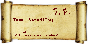 Tassy Versény névjegykártya